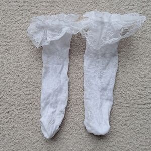 Brand New White Lace Ruffle Socks